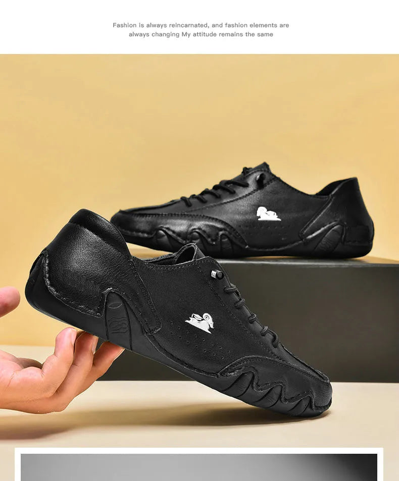 Men Casual Outdoor Fashion Sneakers Soft Leather Sneakers High Top Luxury Men Classic Walking Shoes Winter Motocross Boots 35-50