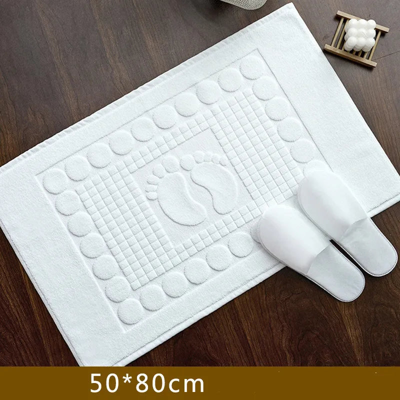 Thicken White Floor Towel For Hotel Home,Foot Bathroom Mat,High Quality 100%Cotton Non-slip Water Uptake Bathtub Towels 50*80cm