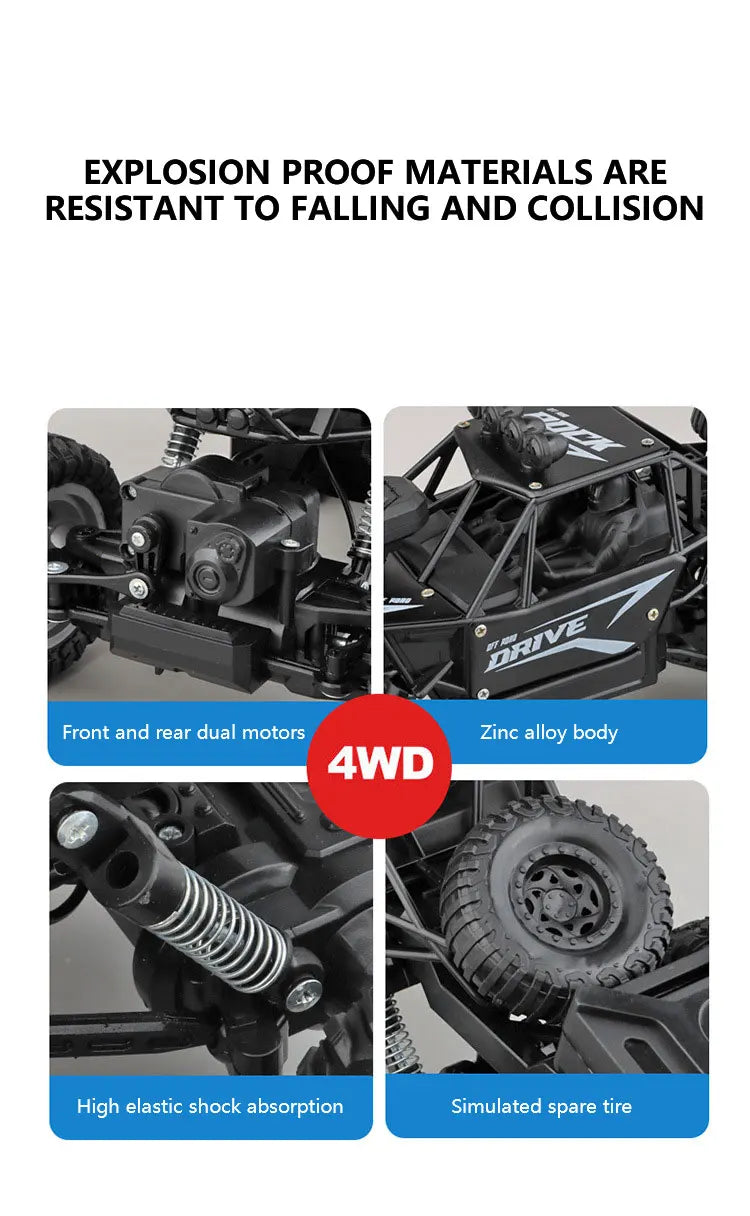 1: 18 Six Wheel Drive RC CAR Cross-country Climbing Spray Racing Car Remote Control Electric Car Fall Resistant Boy Toy Gift