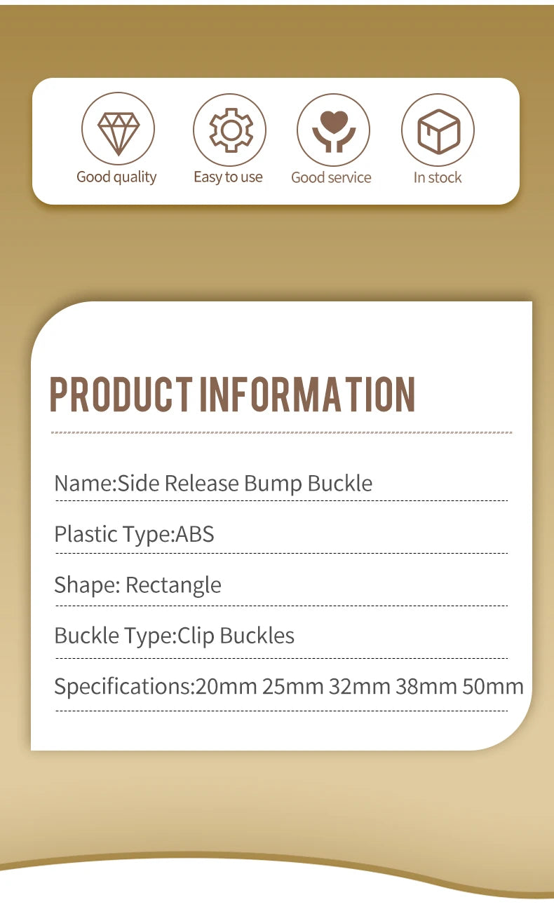 1pcs 20mm 25mm 32mm 38mm 50mm Webbing Plastic Side Release Bump Buckle for Backpack Straps Luggage