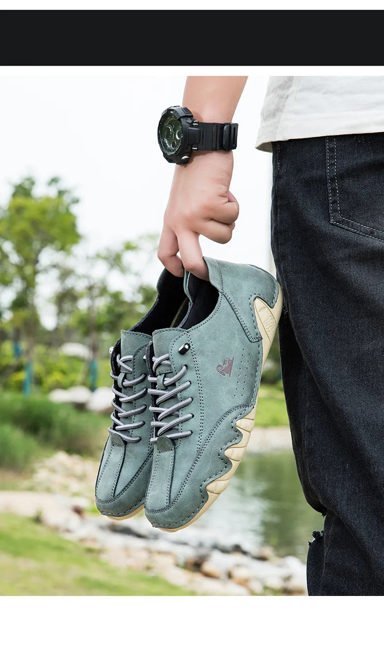 Men Casual Outdoor Fashion Sneakers Soft Leather Sneakers High Top Luxury Men Classic Walking Shoes Winter Motocross Boots 35-50