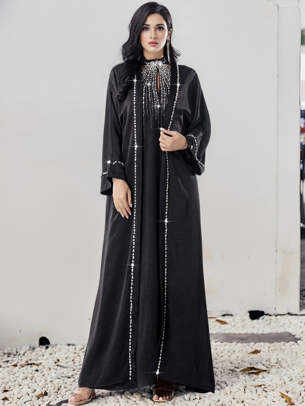 Eid Dress for Women Abaya 2 Piece Set Diamond Party Long Dresses Muslim Caftan Robe Jalabiya Ramadan Dubai Kaftan Vestido Largos
