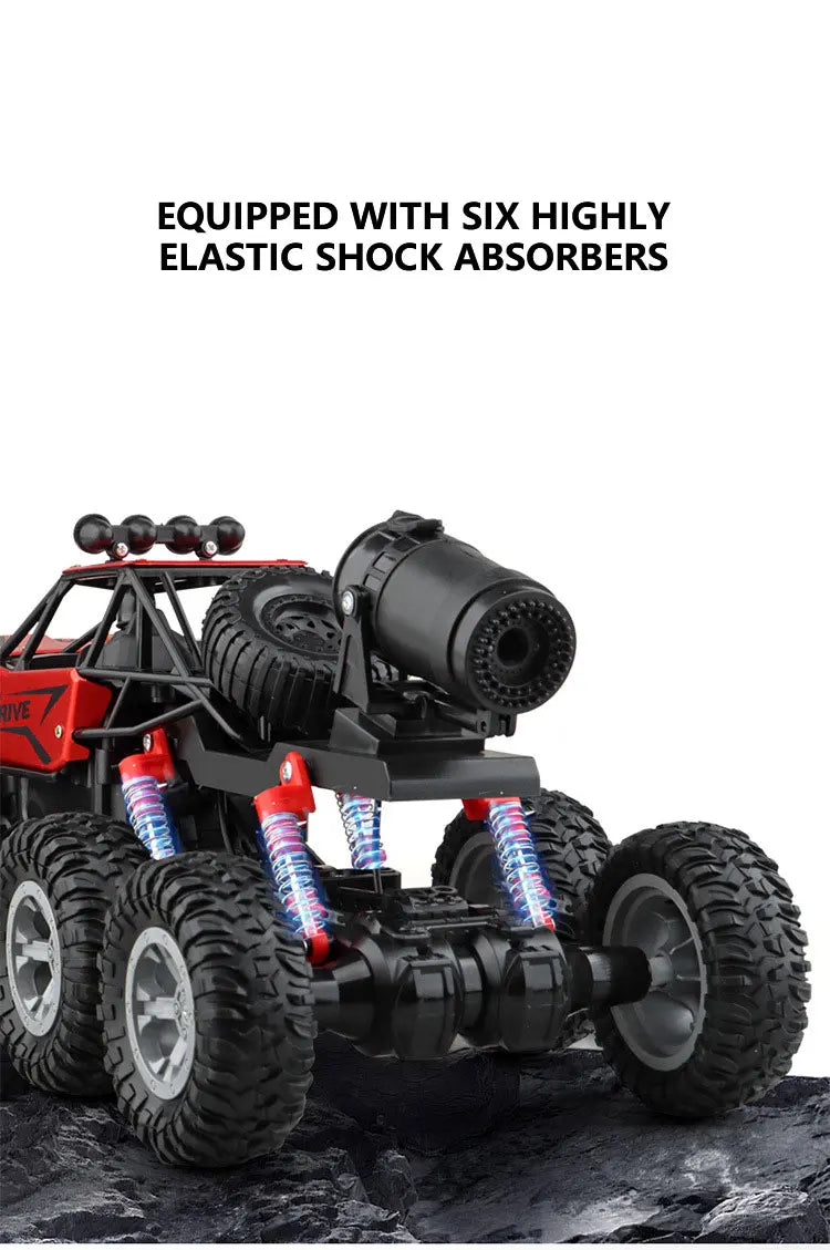 1: 18 Six Wheel Drive RC CAR Cross-country Climbing Spray Racing Car Remote Control Electric Car Fall Resistant Boy Toy Gift