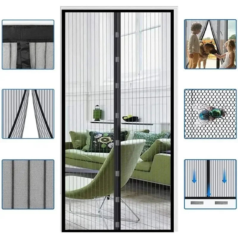 Magnetic Mosquito Net for Window Door Curtain Insect Screen Anti-mosquito Net Curtains Invisible Mesh Protective Shades Home