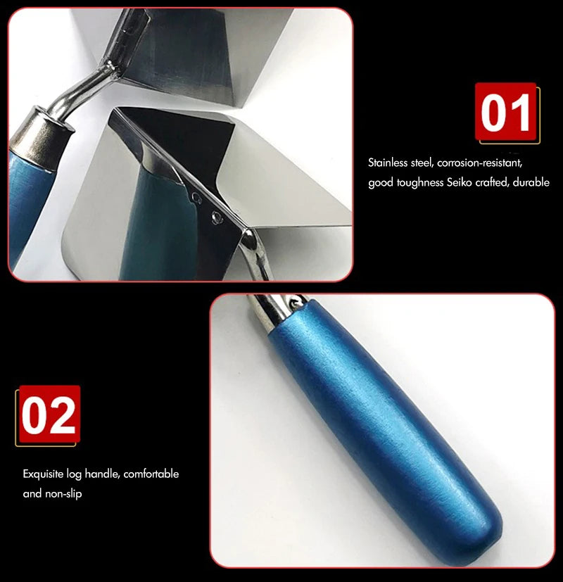 Drywall Corner Tool, Outside / Inside Corner Knife, 8x6cm, Stainless Steel Corner Trowel For Drywall Gyprock Plasterboard