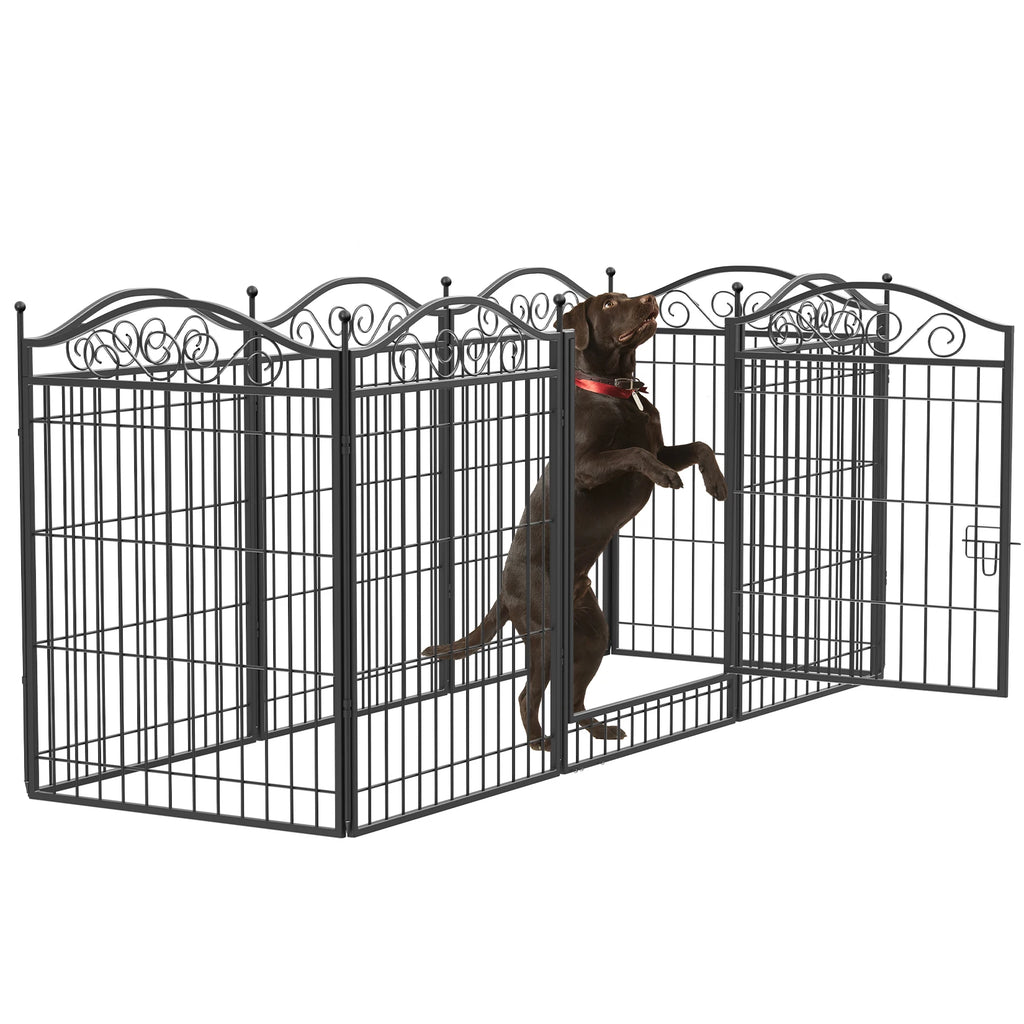 Dog Playpen, 8 Panels Playpen 32 Inch Height in Heavy Duty, Folding Indoor Outdoor Anti-Rust Dog Exercise Fence Portable
