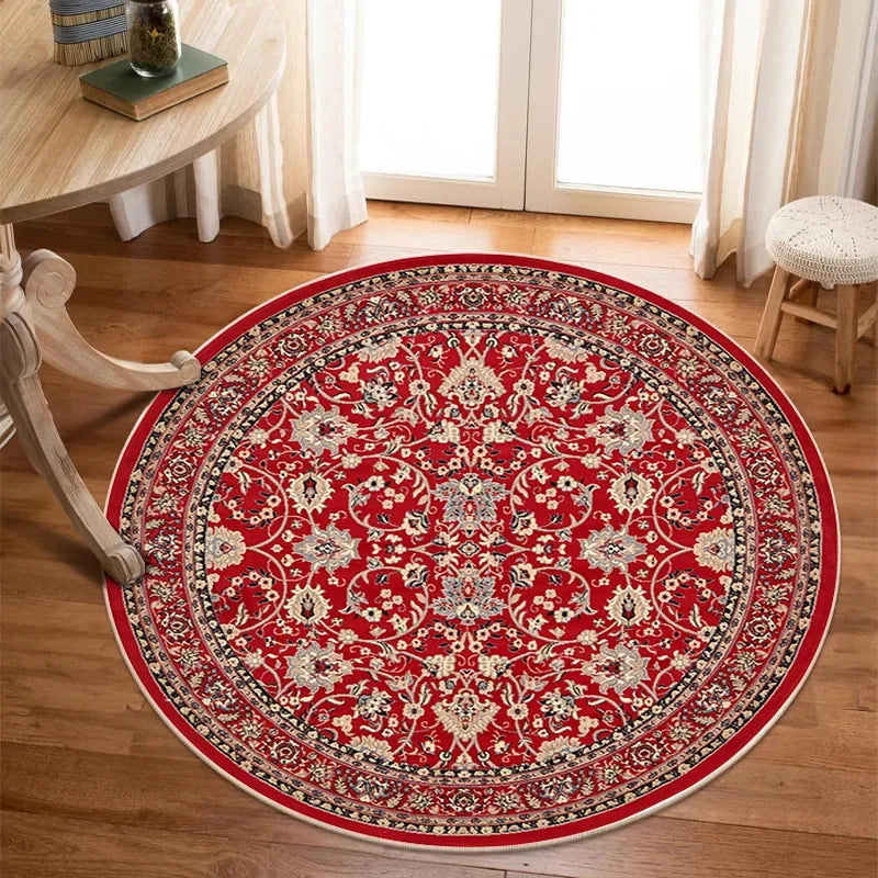 Vikama Crystal round boho living room carpet ethnic style full cover bedroom study floor mat home rocking chair non-slip carpet