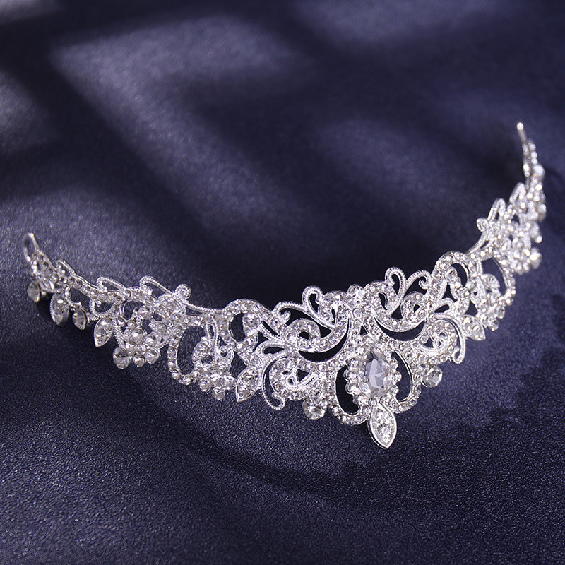 Baroque Crown And Tiara Golden Crystal Bride Wedding Queen Crowns Decorative Princess Tiaras Rhinestone Hair Accessories For Women And Girls