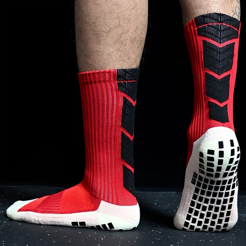 Non-Slip Soccer Grip Socks with Towel Bottom for Enhanced Performance and Stability in Sports - For Soccer Players - Moisture-Wicking & Breathable Fabric - Suitable for Training & Matches - Great Gift for Athletes