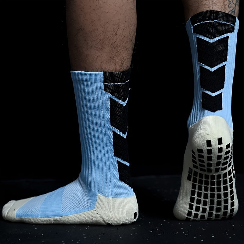 Non-Slip Soccer Grip Socks with Towel Bottom for Enhanced Performance and Stability in Sports - For Soccer Players - Moisture-Wicking & Breathable Fabric - Suitable for Training & Matches - Great Gift for Athletes
