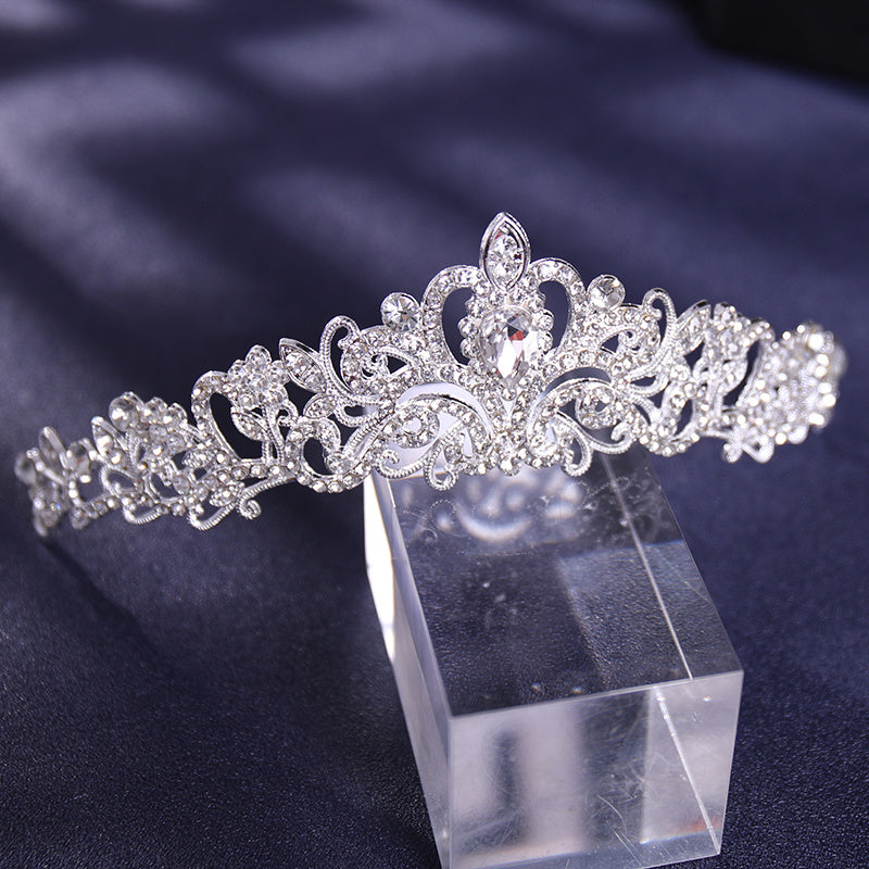 Baroque Crown And Tiara Golden Crystal Bride Wedding Queen Crowns Decorative Princess Tiaras Rhinestone Hair Accessories For Women And Girls