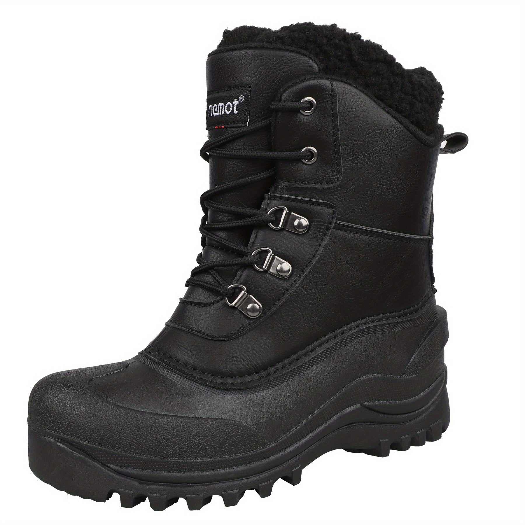[Popular Choice] Riemot Men's High Quality Snow Boots - Durable, Non-Slip Traction Sole for Hiking, Trekking & Gardening - Warm Fleece Lined Ankle Support, Lace-Up Closure- Versatile All-Season Outdoor Footwear